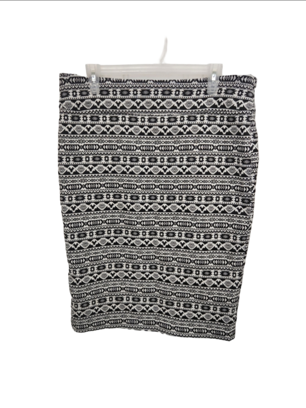 SOHO Pencil Skirt Size XL Black White Geometric Print